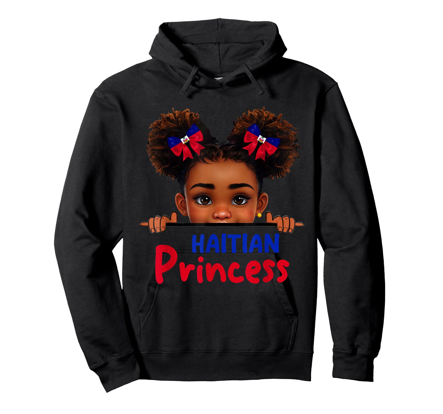 Cute Melanin Haitian Princess Haiti Flag for Girls Kids T-Shirt