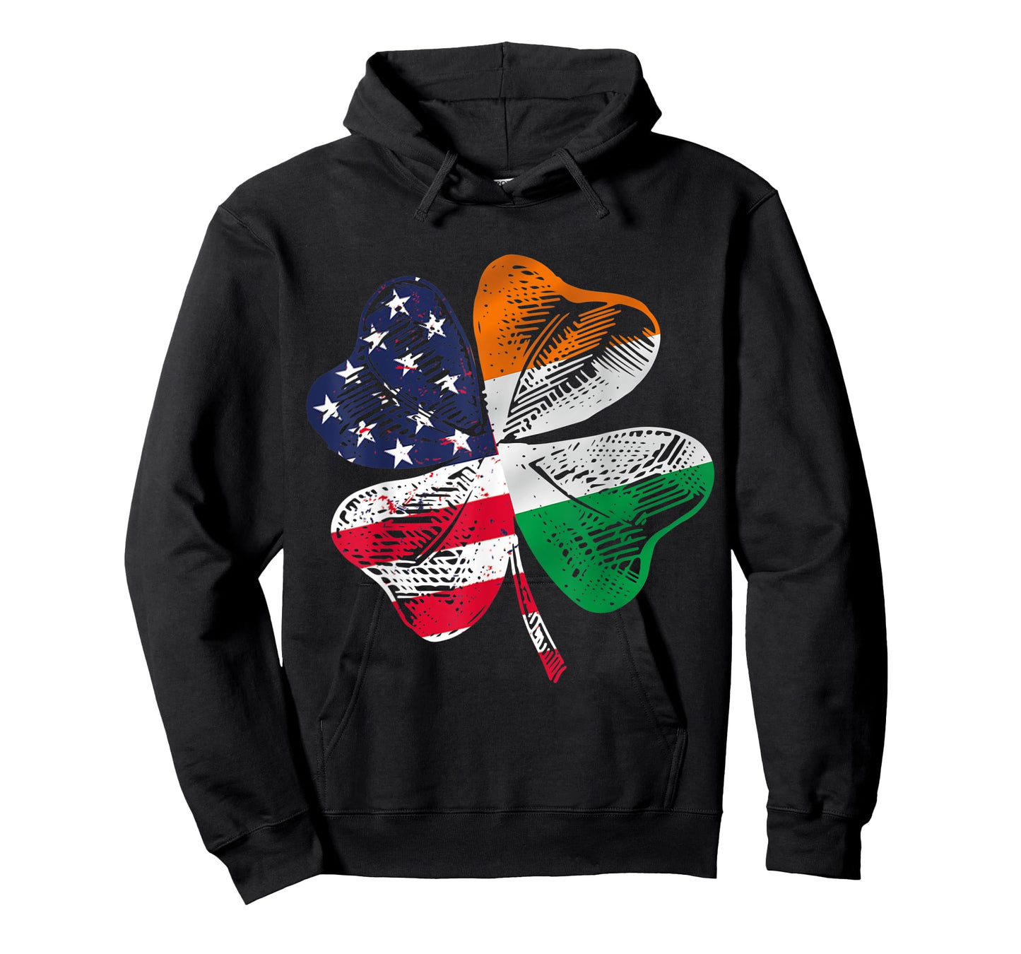 Irish American Flag Ireland Flag Irish Roots Irish Shamrock T-Shirt