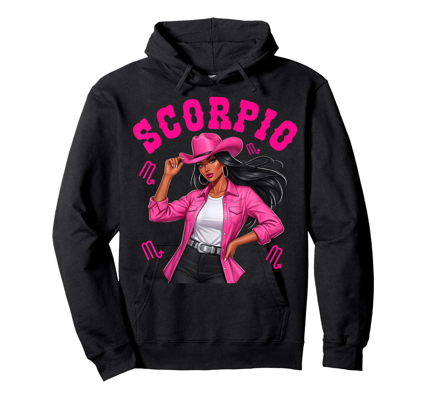 Scorpio Zodiac Western Black Cowgirl African American Girls T-Shirt