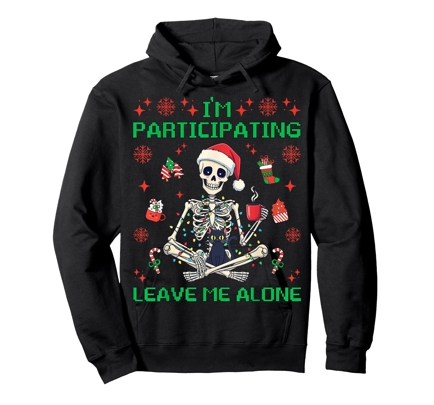 I'm Participating Leave Me Alone Funny Xmas Skeleton 2025 T-Shirt