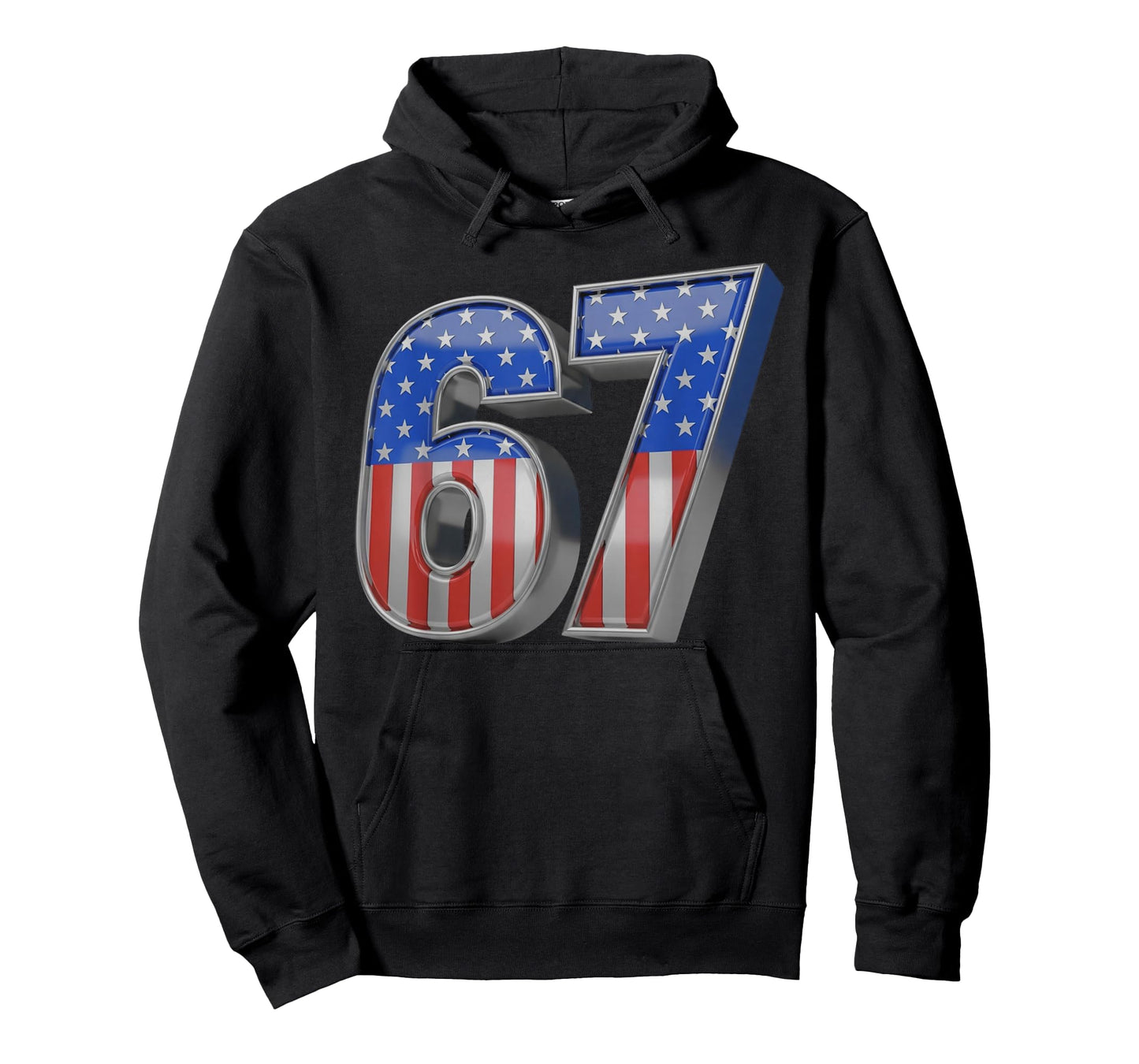 USA Flag 67 Meme Six Seven Slang 67th Birthday Adult Kid T-Shirt