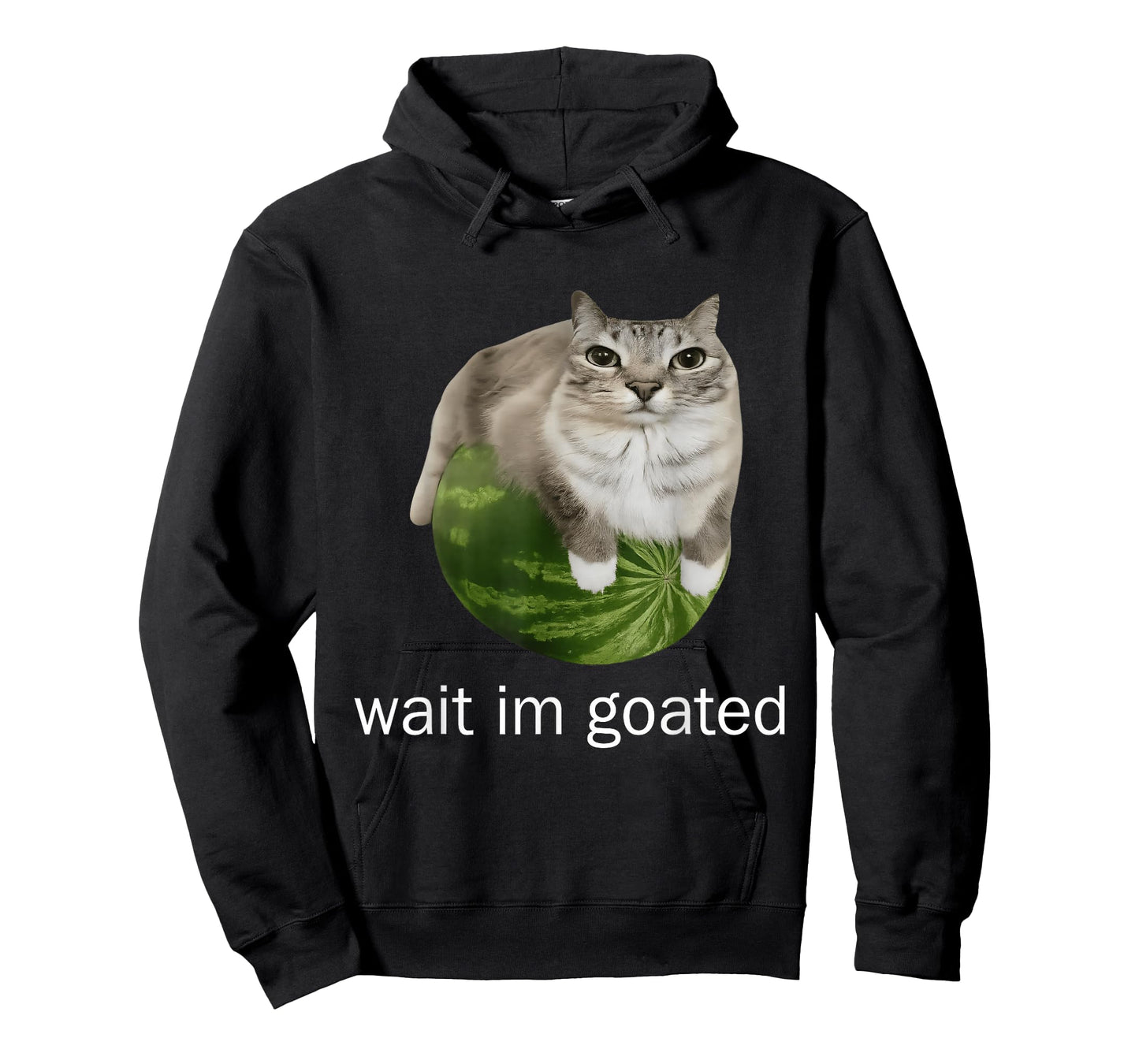 Wait I'm Goated Cat Meme Funny Watermelon Silly Cats Humor T-Shirt