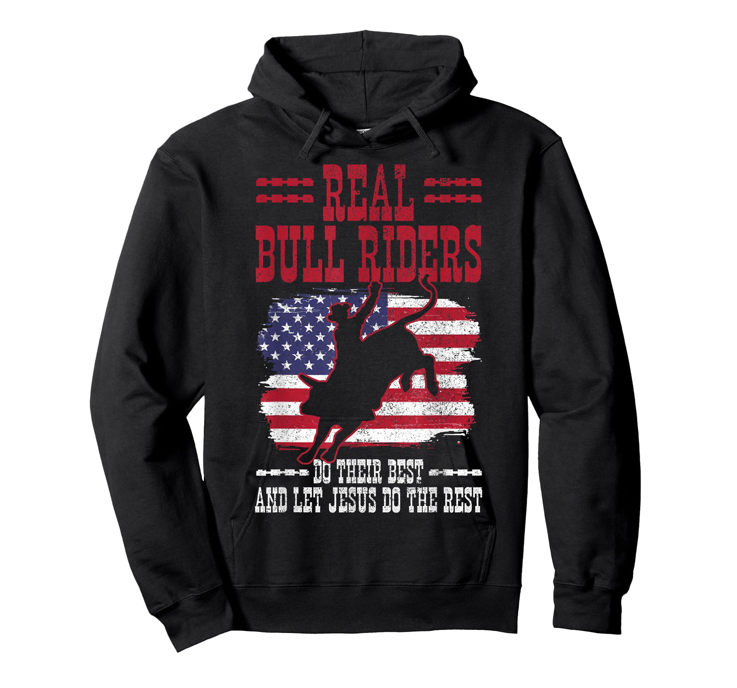 Bull Riding American Flag Rodeo Patriotic Christian Rider T-Shirt