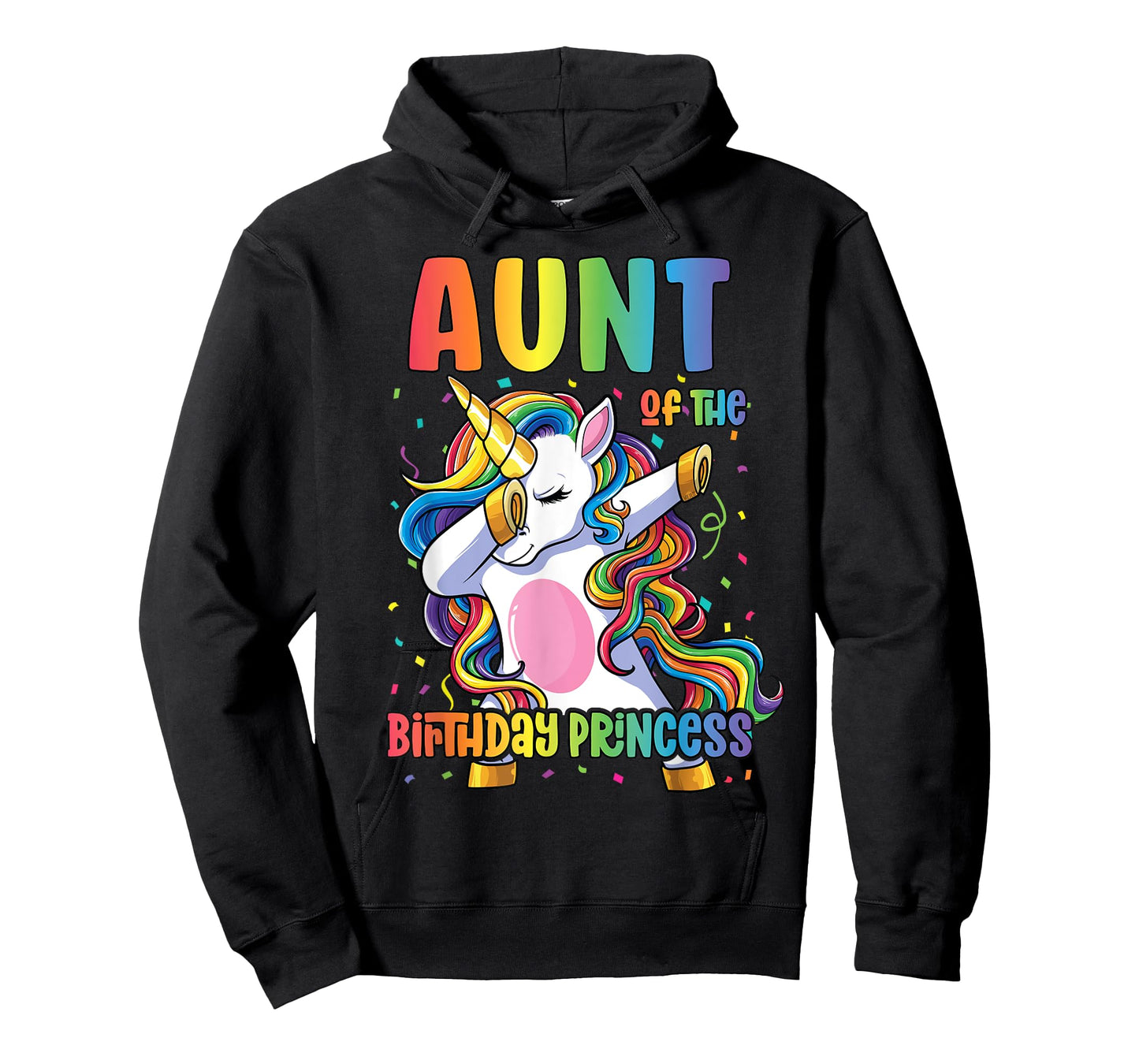 Aunt of the Birthday Princess Dabbing Unicorn Girl T-Shirt
