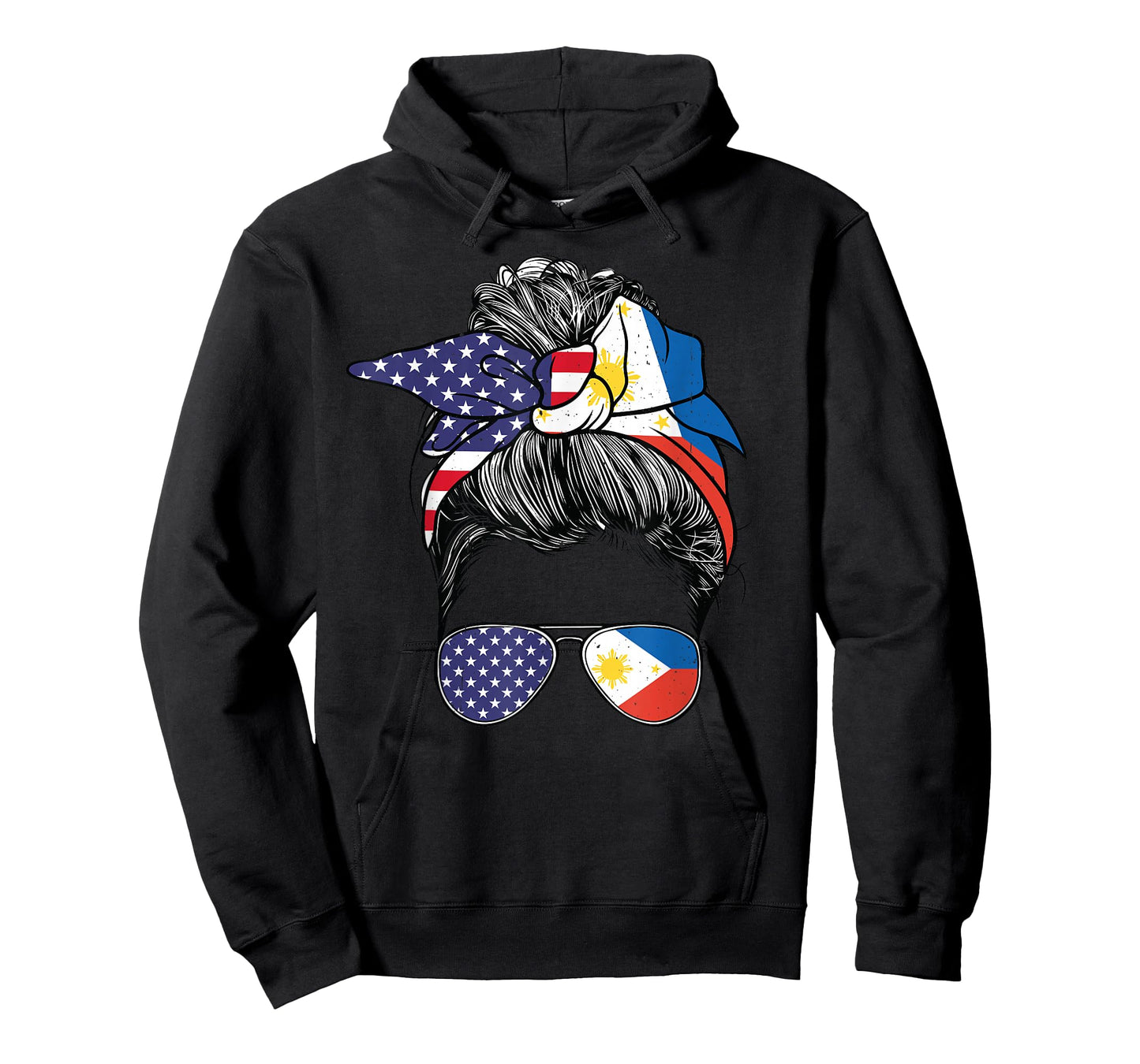 Filipina Women Girl USA Heritage American Philippines Flag T-Shirt