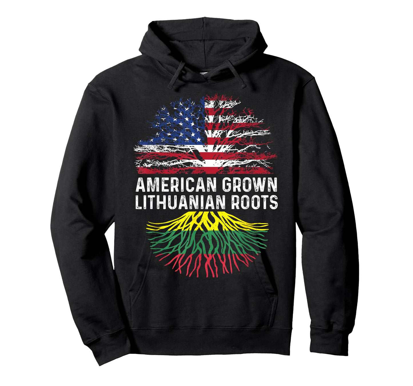American Grown Lithuanian Roots Lithuania Flag Family Tree T-Shirt