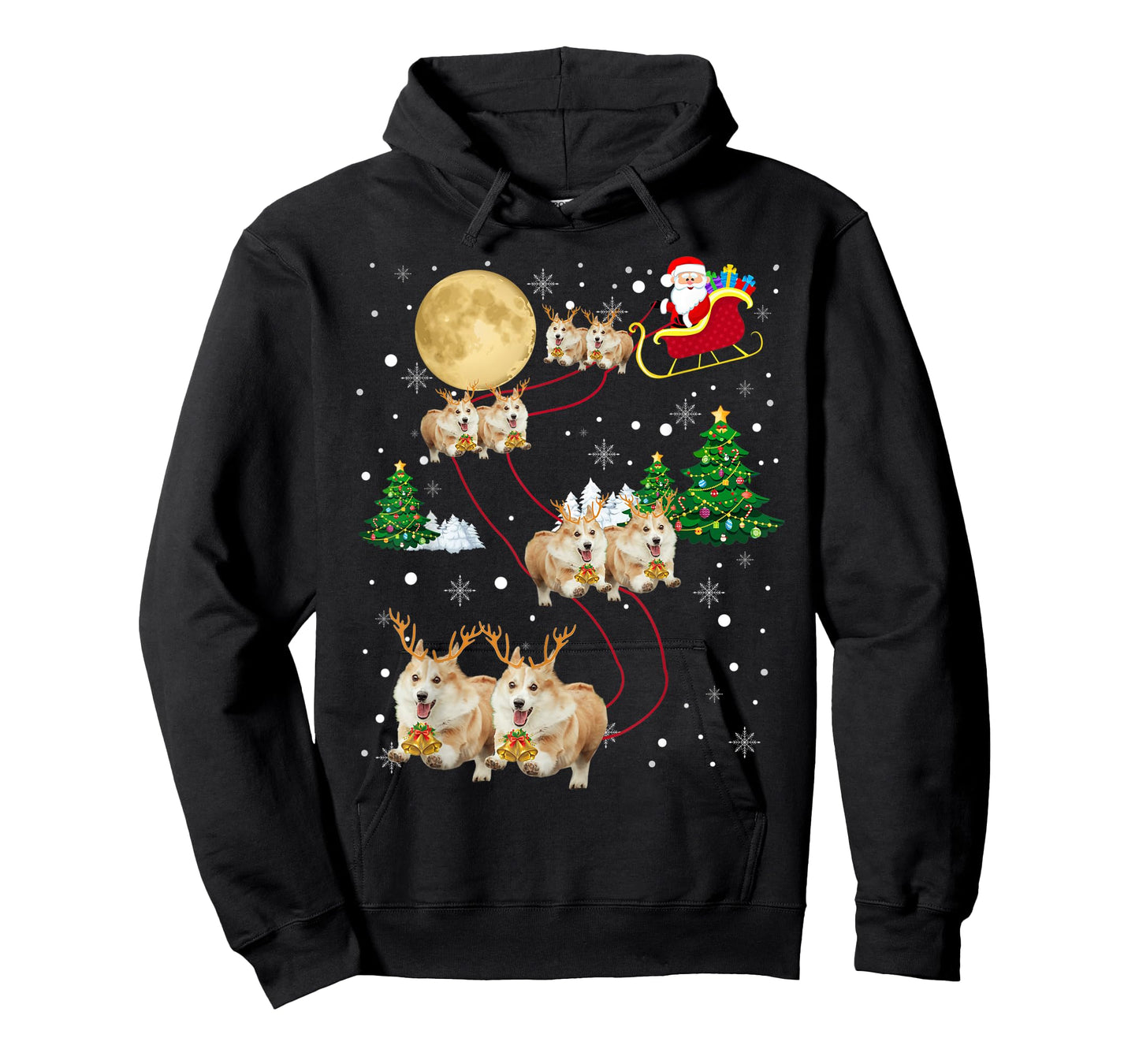 Corgi Dogs Tree Christmas Sweater Xmas Gifts For Pet Dog T-Shirt for Men Women Kids