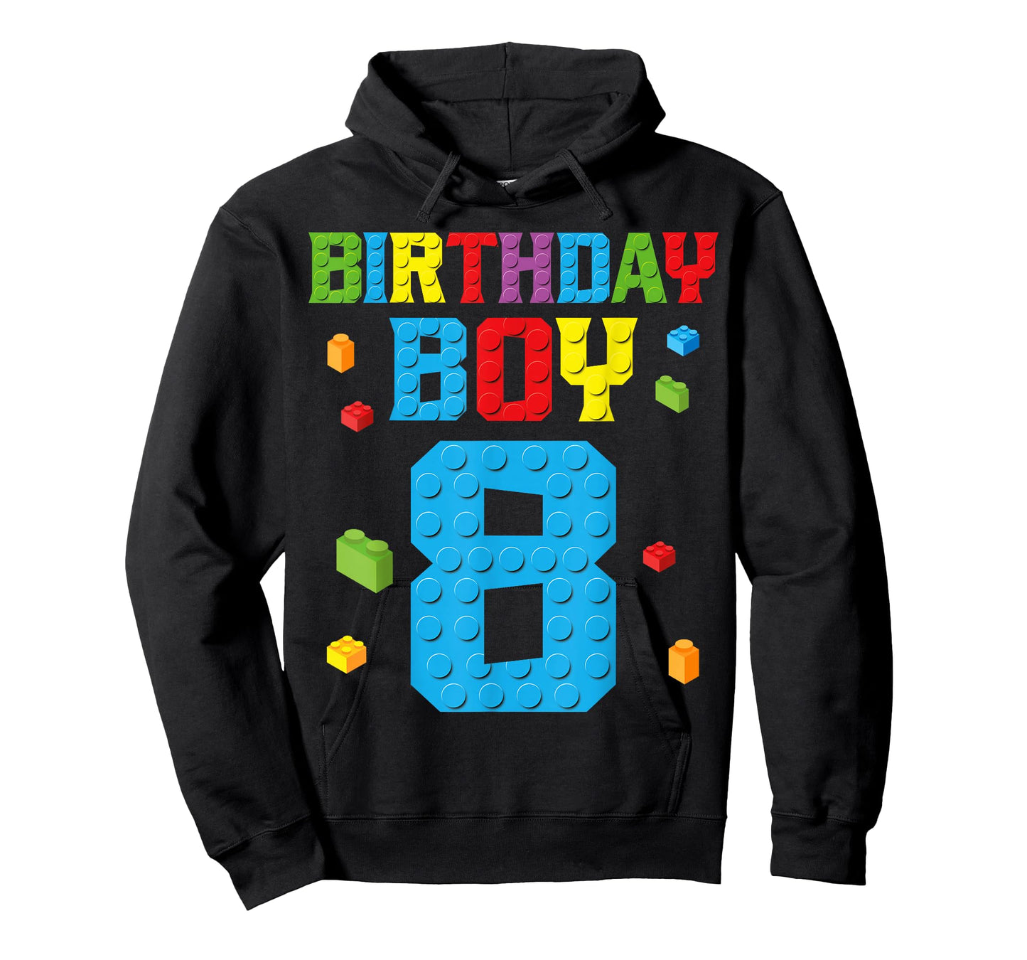 Master Builder 8th Birthday Boy 8 Eight Year Building Bricks T-Shirt