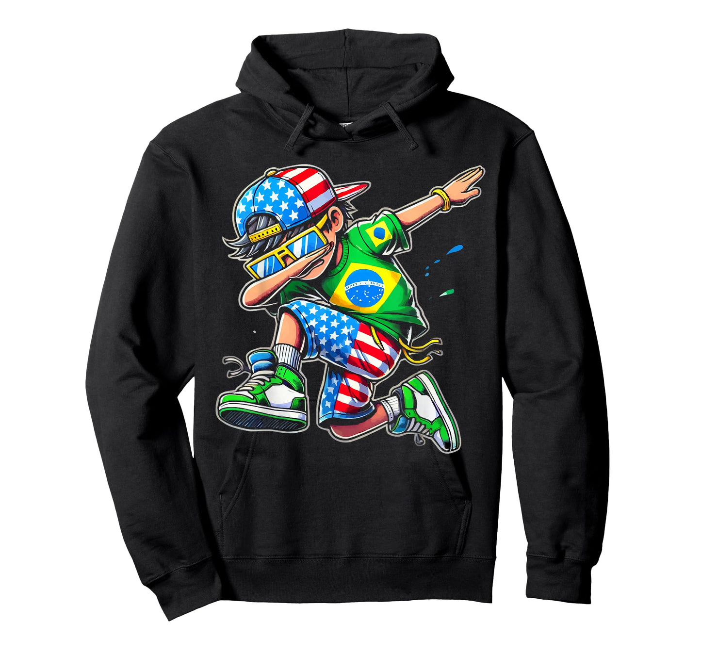 Half American Half Brazilian USA Flag Brazil America T-Shirt