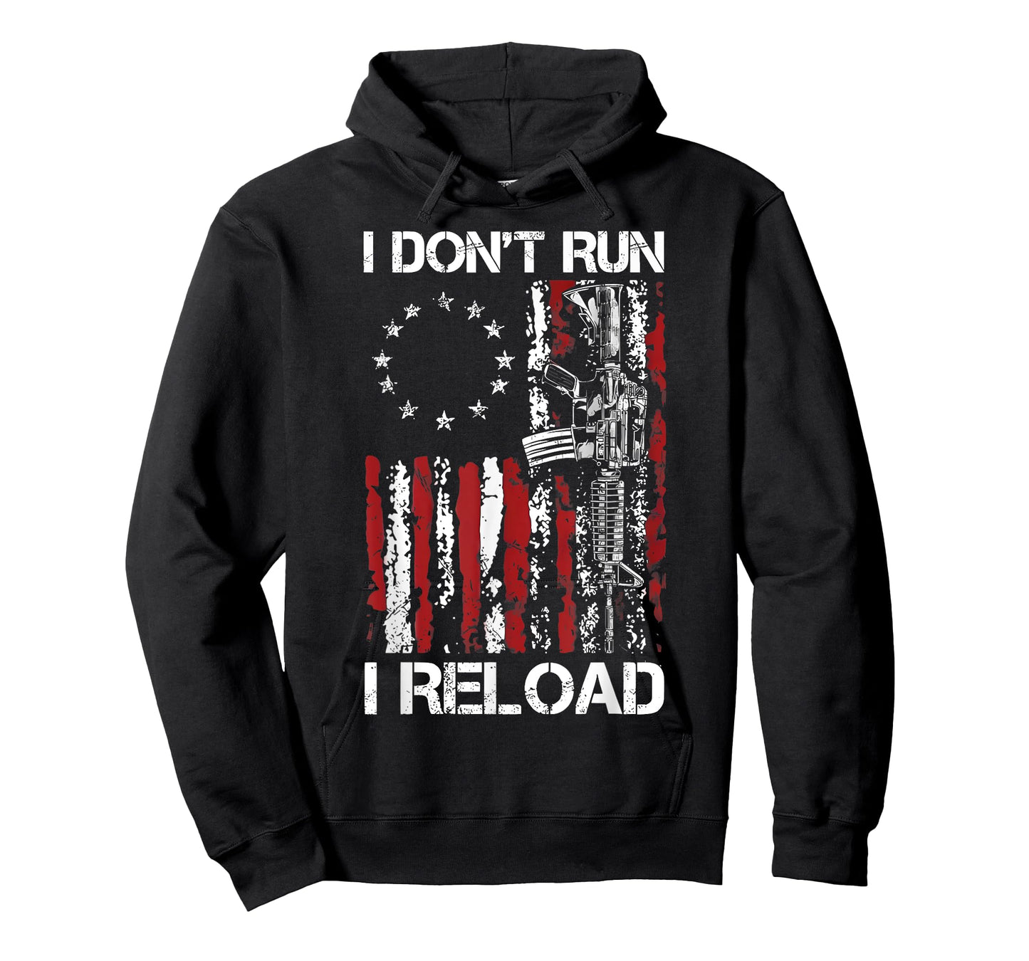 i don't run i reload funny gun US american flag T-Shirt
