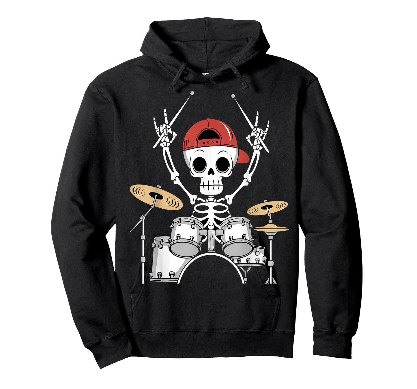 Skeleton Drummer Halloween Costume Playing Drums Boys Men T-Shirt