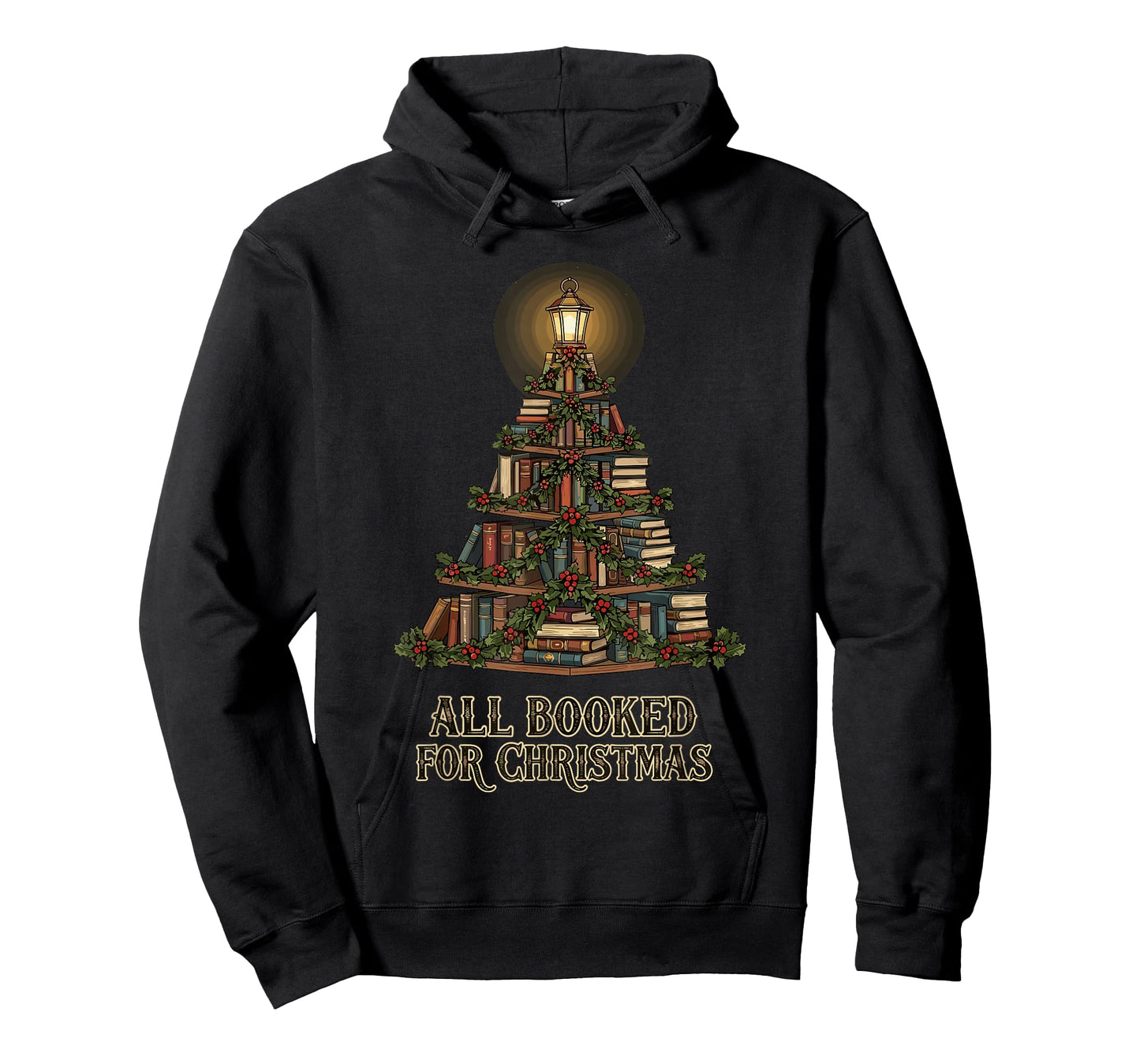 All Booked for Christmas Book Tree, Book Lover Teacher T-Shirt