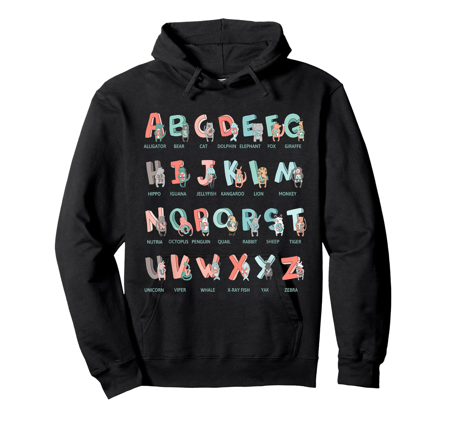 Alphabet Animals I School Beginner Students Children Girls Boys T-Shirt
