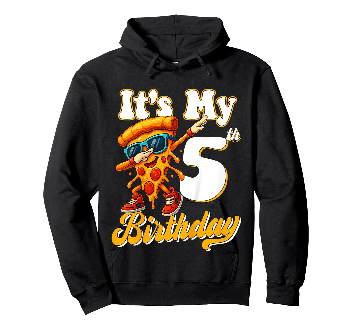 Its My 5th Birthday Dabbing Pizza Boy Girl 5 Years Old T-Shirt