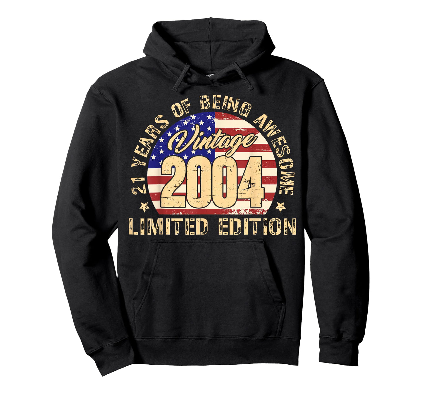 21 Year Old Bday USA Flag Men Boy 21yr 2004 21st Birthday T-Shirt