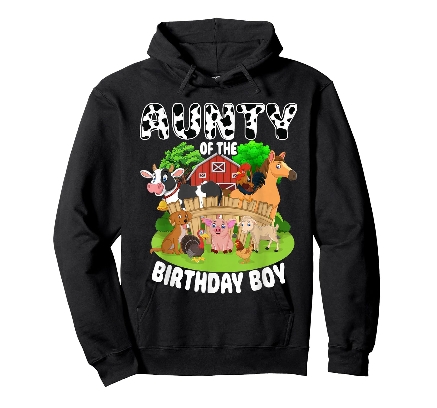 Aunty of The Bday Boy Farm Animals Matching Farm Theme T-Shirt