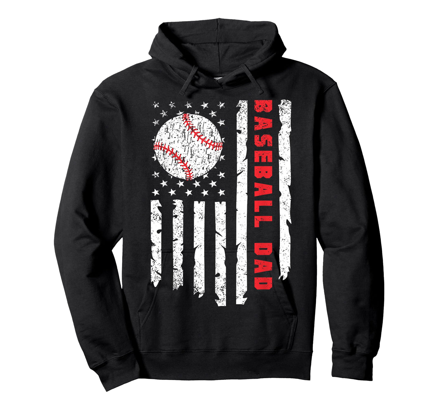 Baseball DAD USA American Flag Fathers Day 4th of July T-Shirt