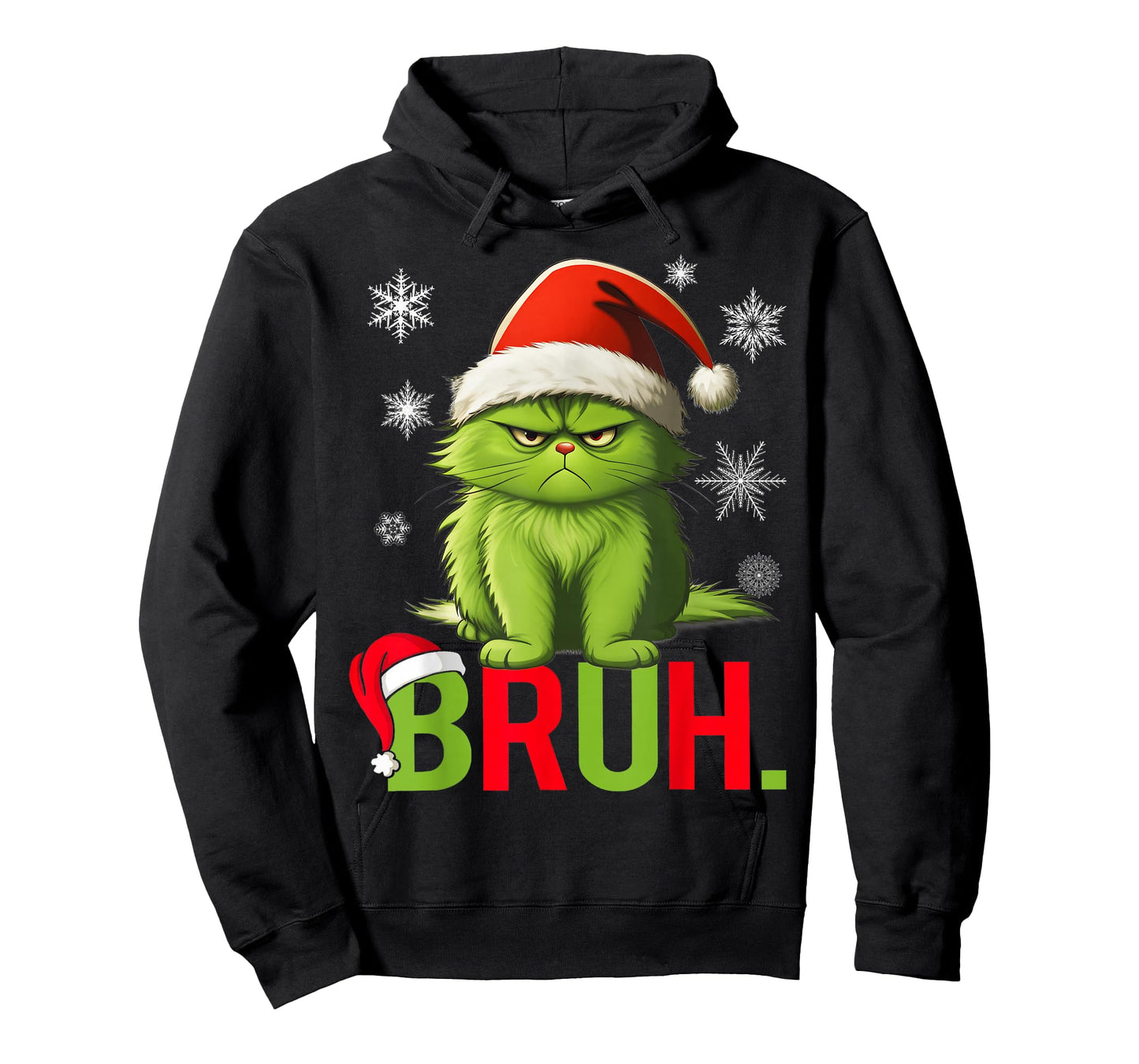 Christmas Green Cat Bruh Funny Xmas Meme Women Girls Kids T-Shirt