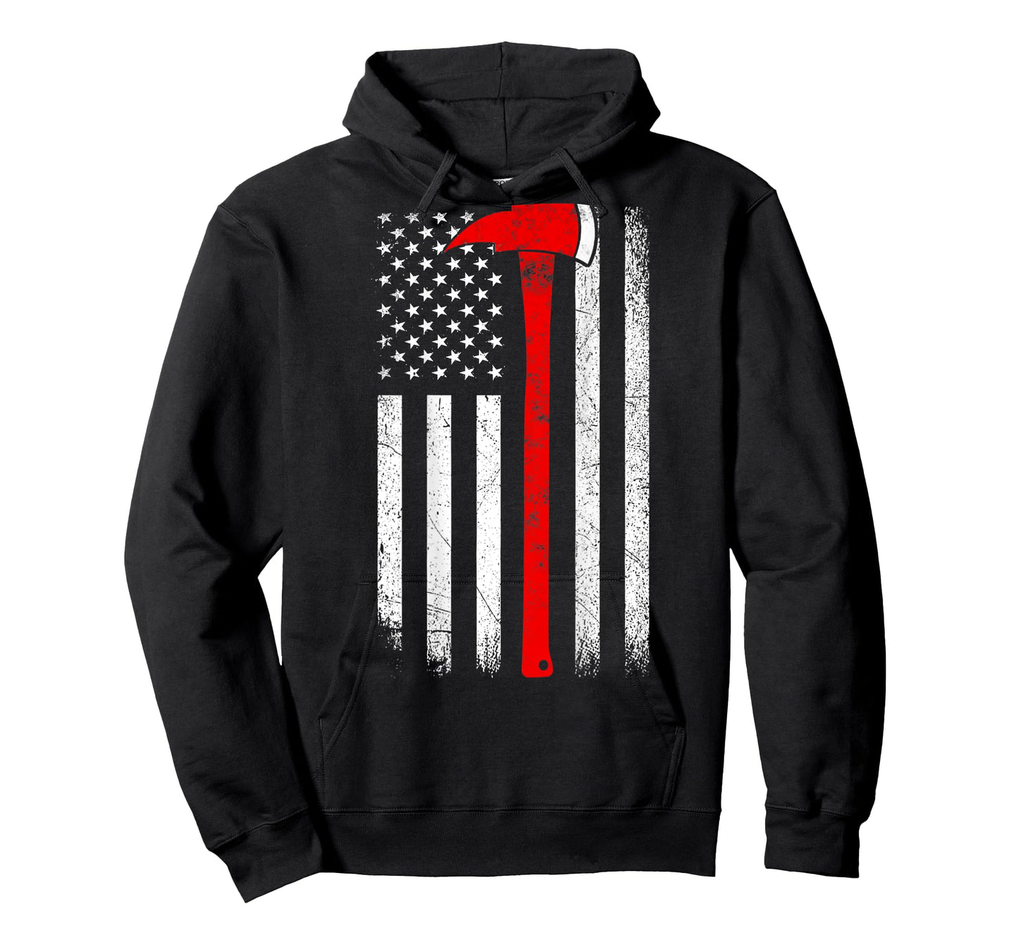 American Flag Axe Thin Red Line Firefighter Support ON BACK Women Kids Men T-Shirt