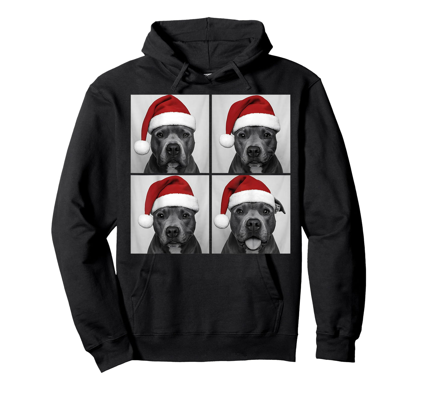 Funny Christmas Pitbull Santa Pittie Dog Lover Photo Booth T-Shirt