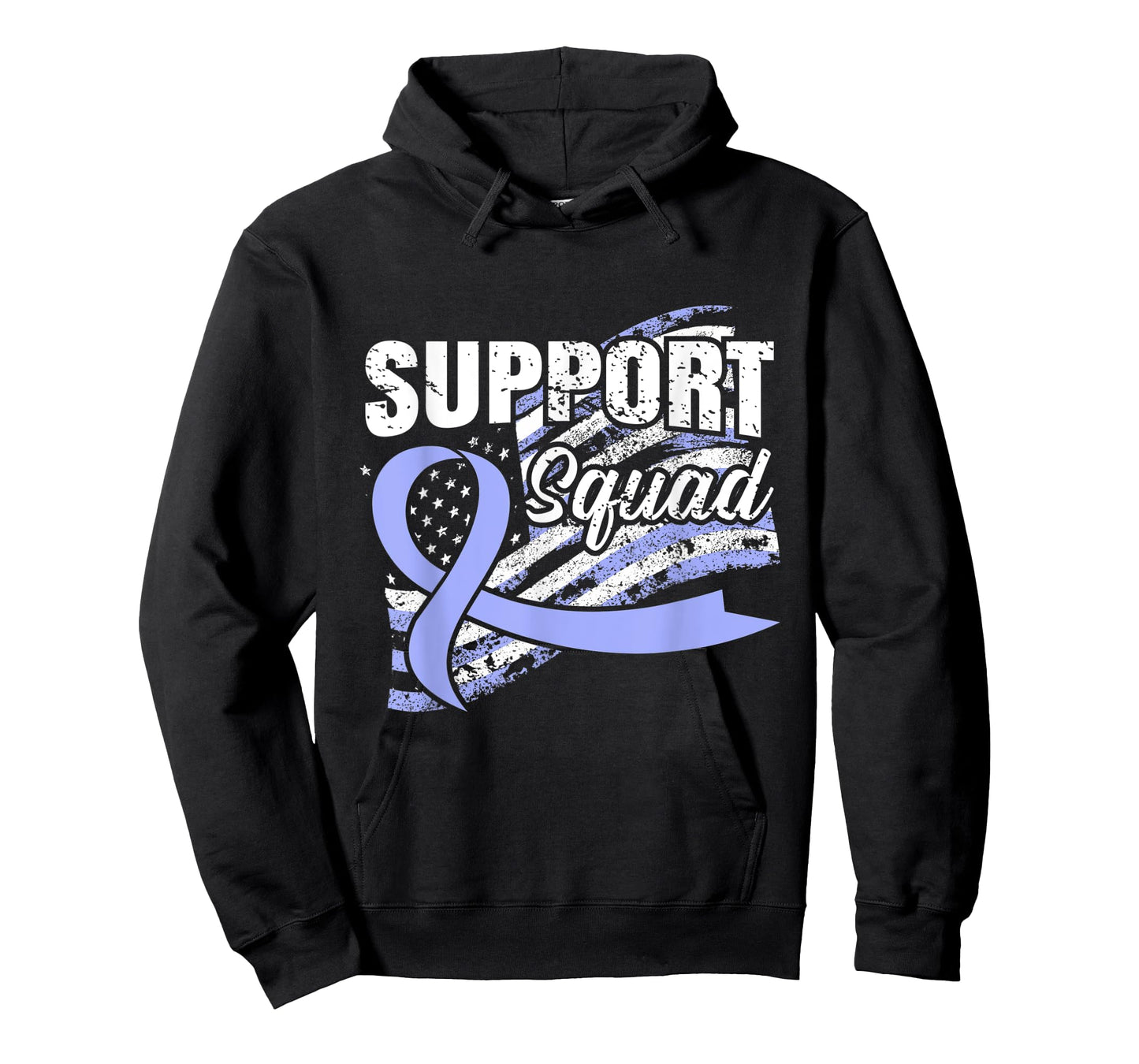 Esophageal Cancer Support Squad USA Flag Awareness Ribbon Women Men T-Shirt