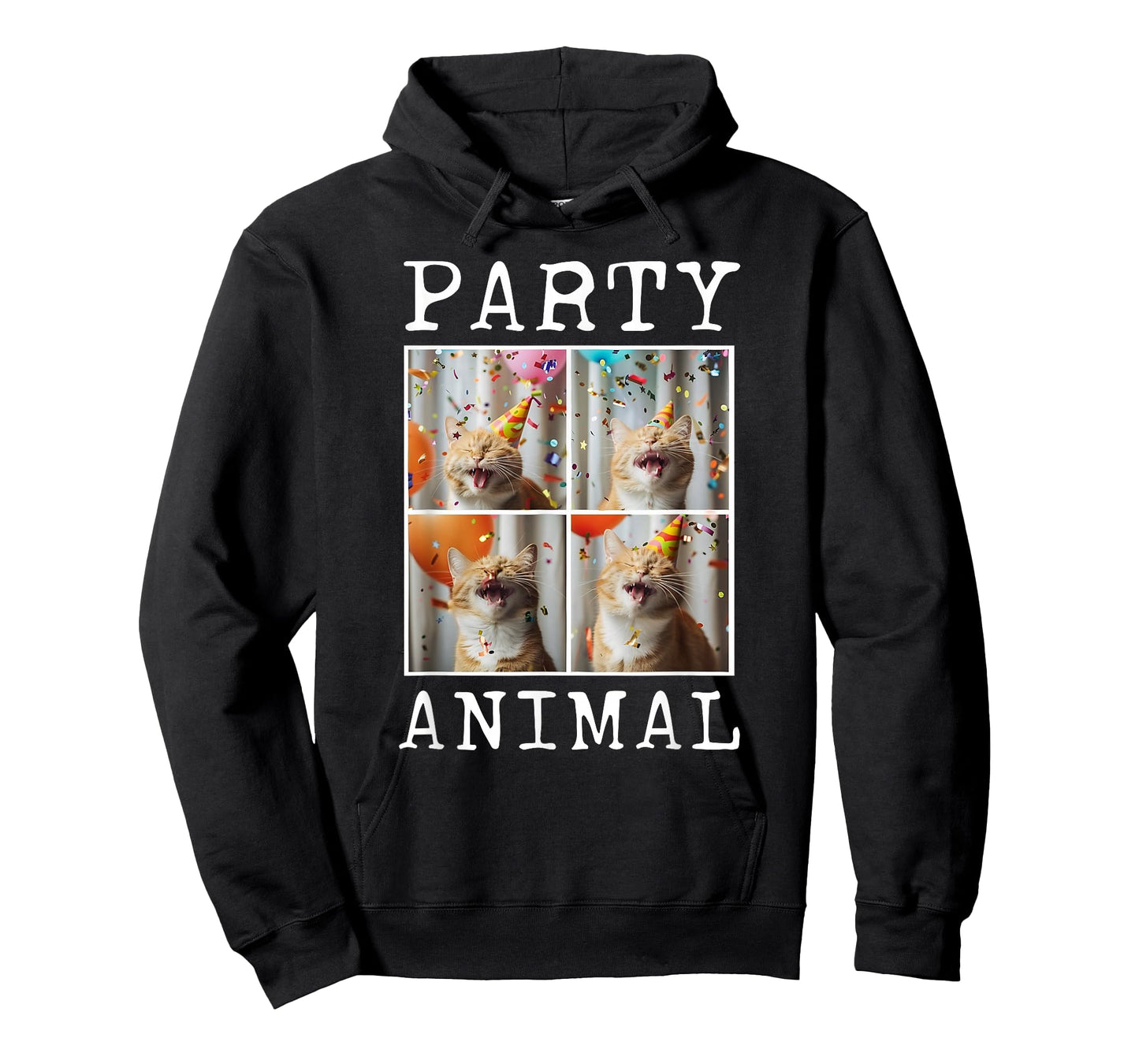 Cat Lover Animal Themed Happy Cat Birthday T-Shirt, Small, Black