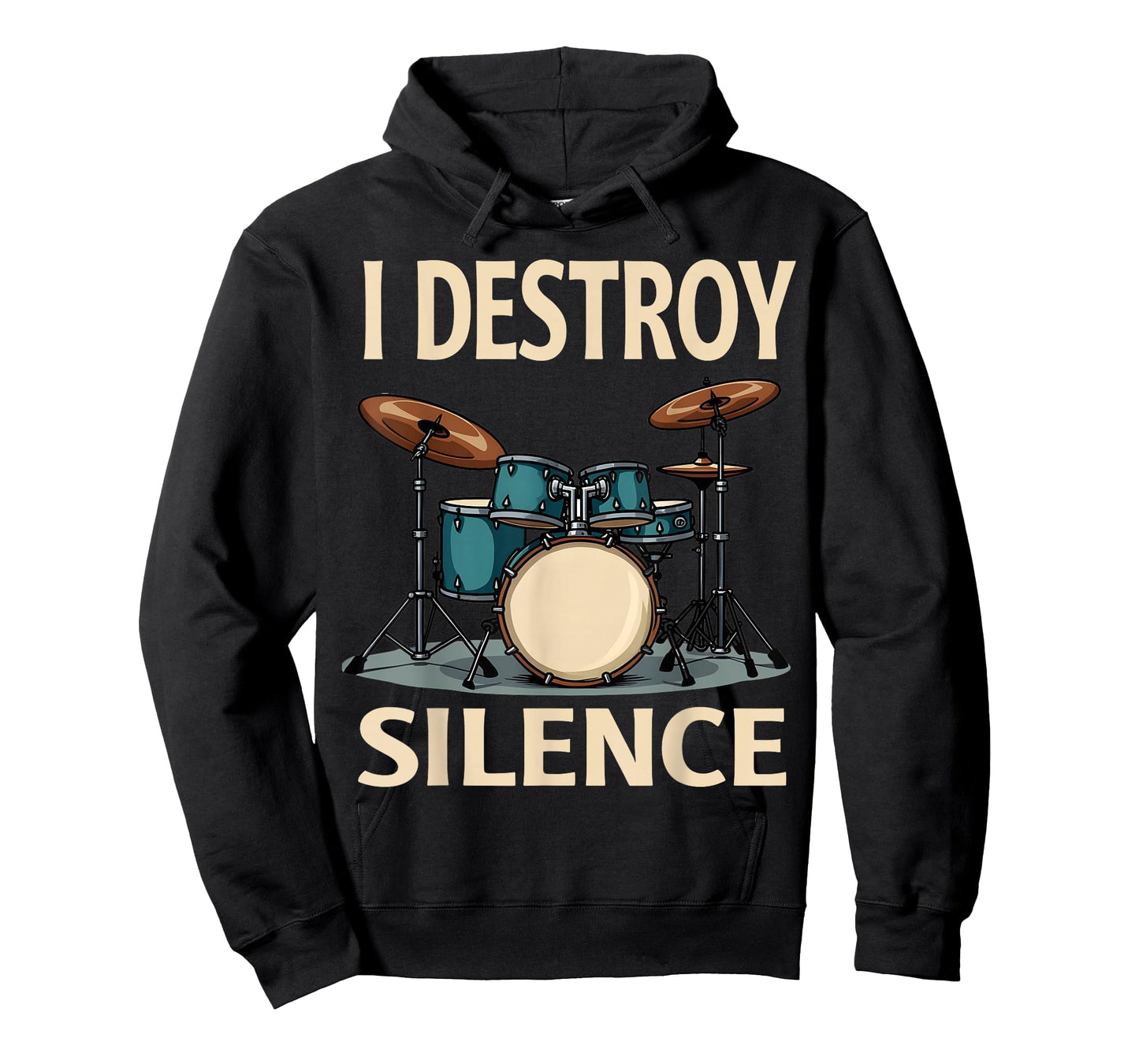 I Destroy Silence Funny Drummer Drumming Drums Percussion T-Shirt