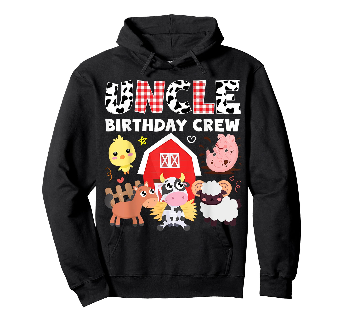 Cow Uncle Birthday Crew Farm Theme Animals Birthday Party T-Shirt