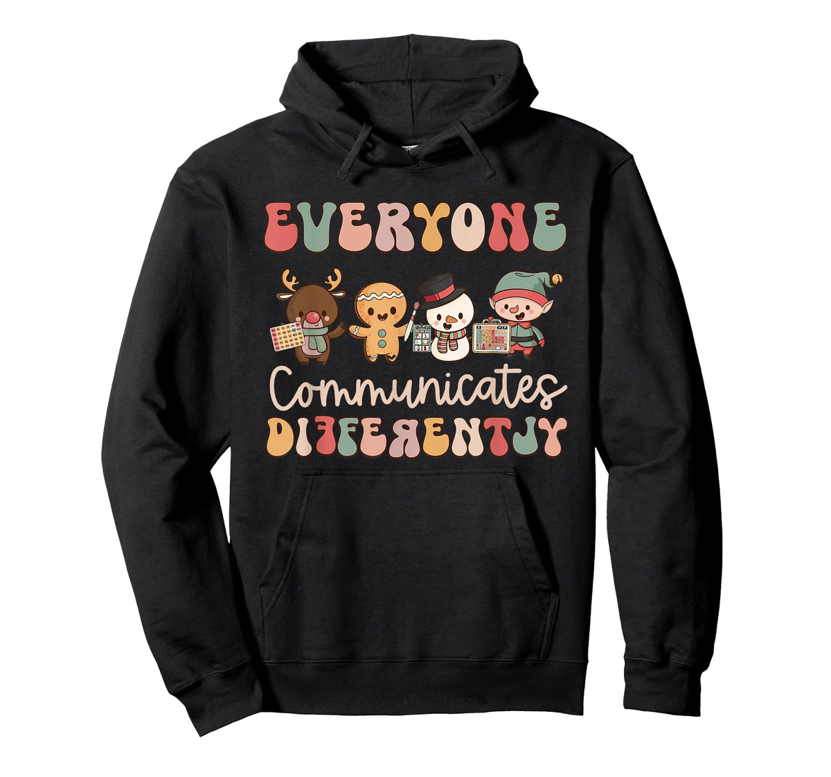 Everyone Communicates Differently Autism Awareness Christmas T-Shirt