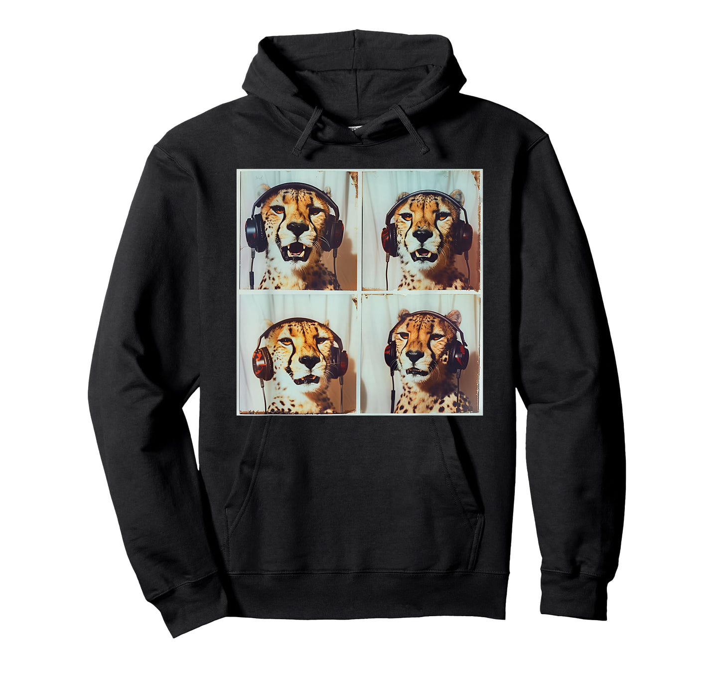 DJ Cheetah With Headphones Photobooth Cool Safari Cheetah T-Shirt