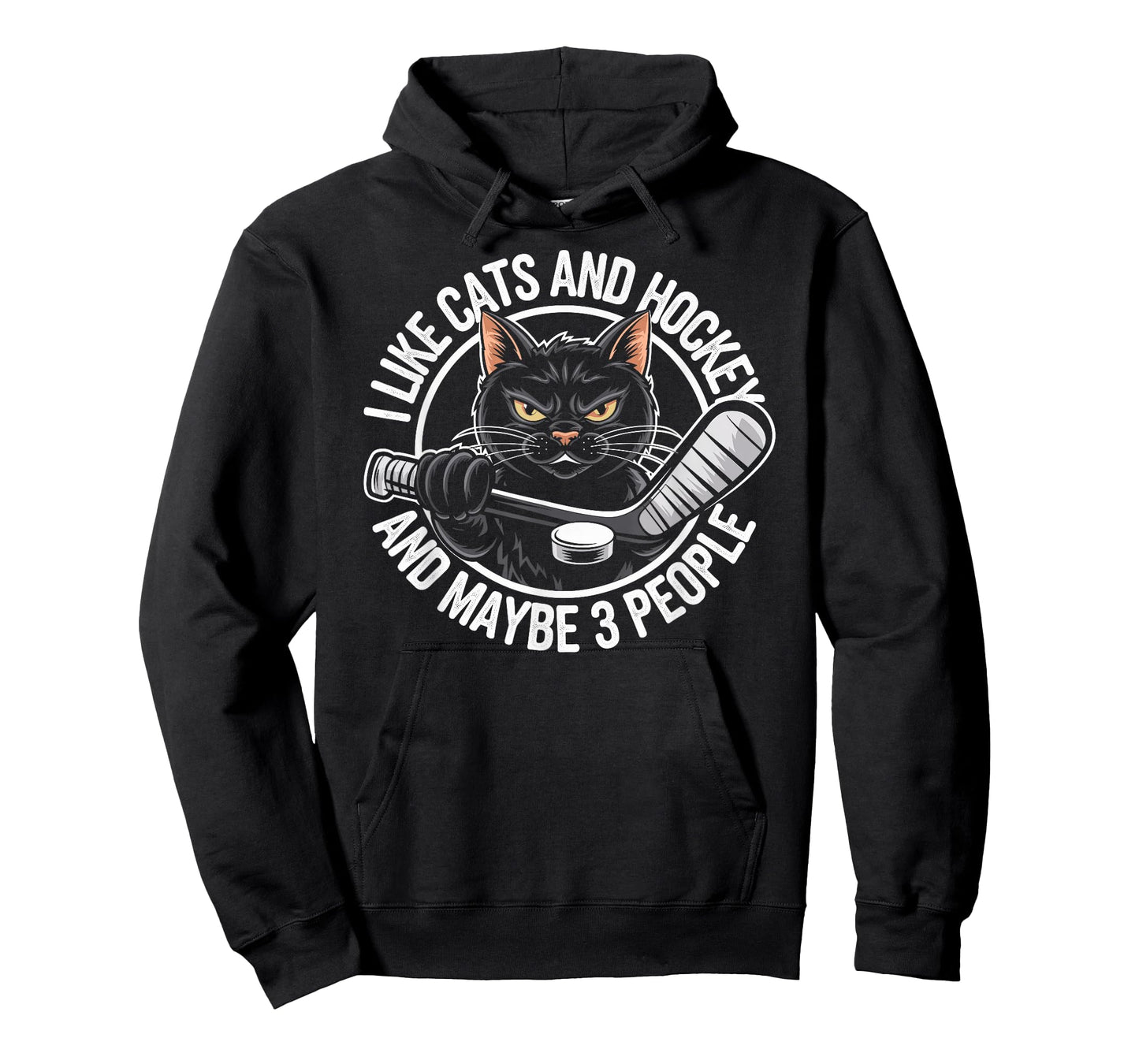 I Like Cats & Hockey and Maybe 3 People Cat Hockey Player T-Shirt
