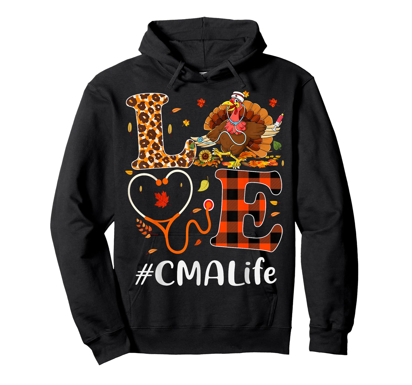 CMA Certified Medical Assistant Love Thanksgiving Leopard T-Shirt