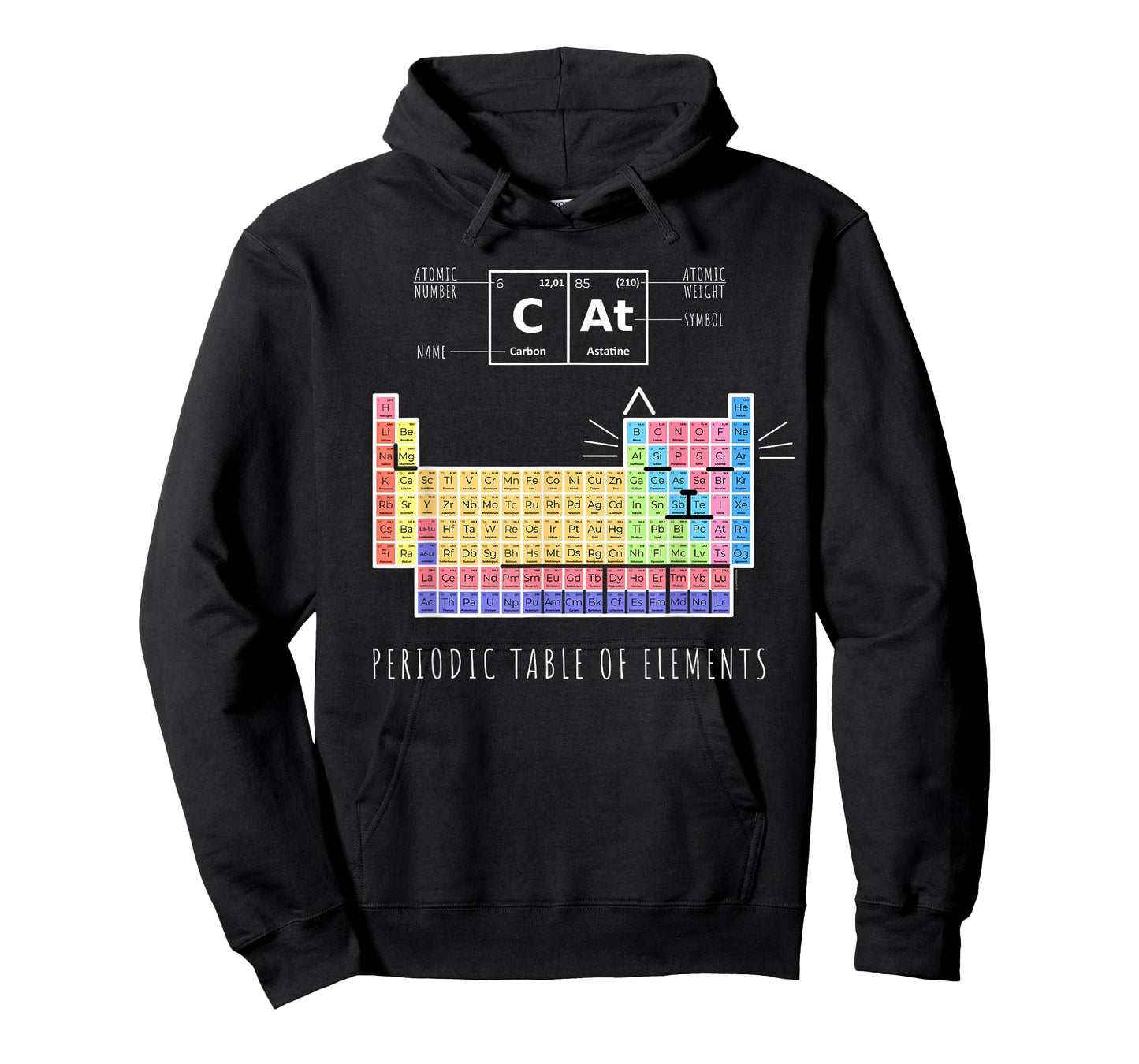 Chemistry Cat, Periodic Table Of Elements T-Shirt