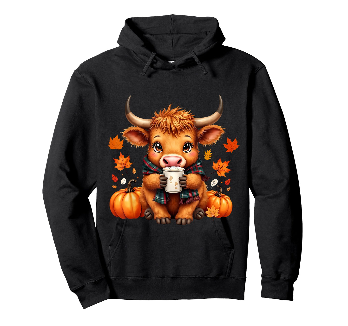 Cute Highland Cow Autumn Pumpkin Fall Coffee Pumpkin Spice T-Shirt