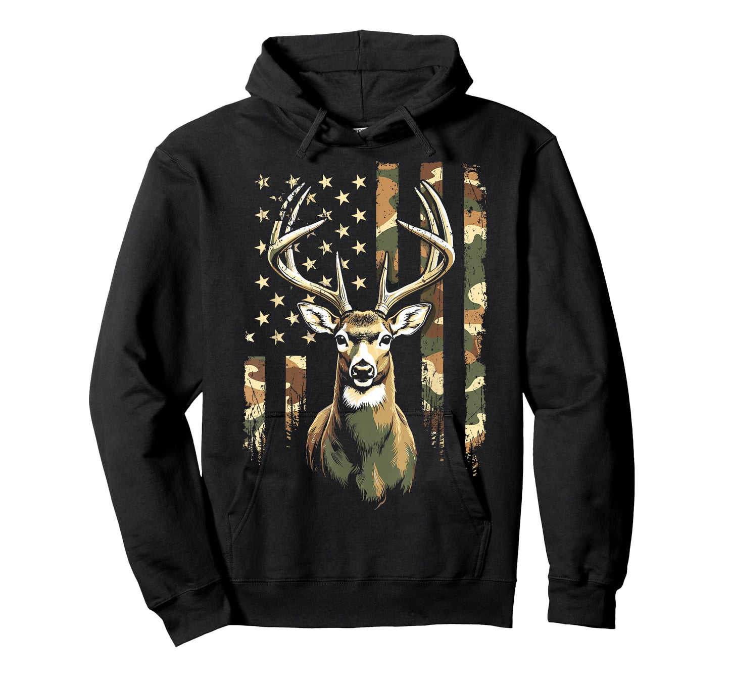 Camo US Flag Deer Camoflage Hunting Hunter T-Shirt