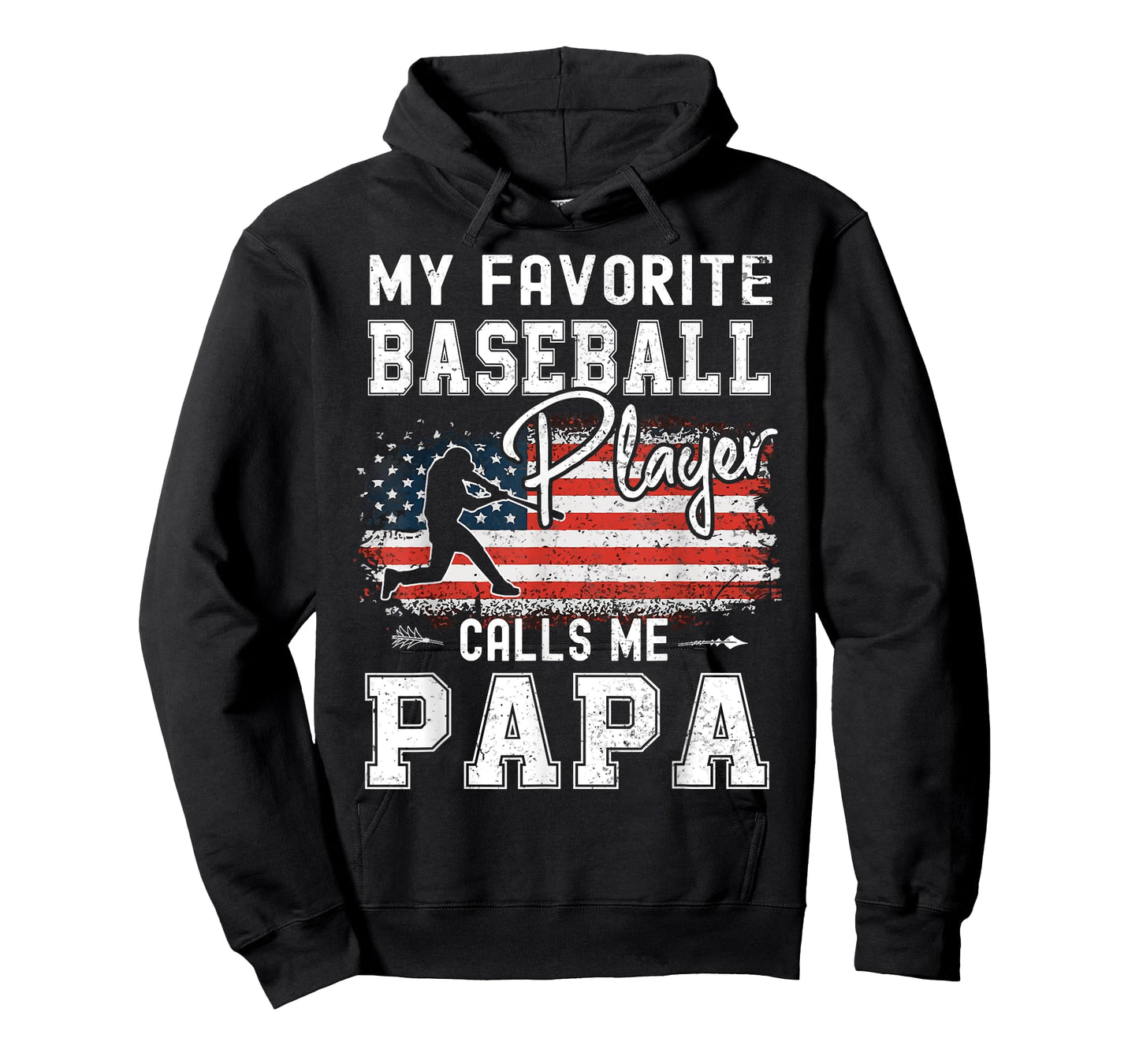 My Favorite Baseball Player Calls Me Papa American Flag T-Shirt