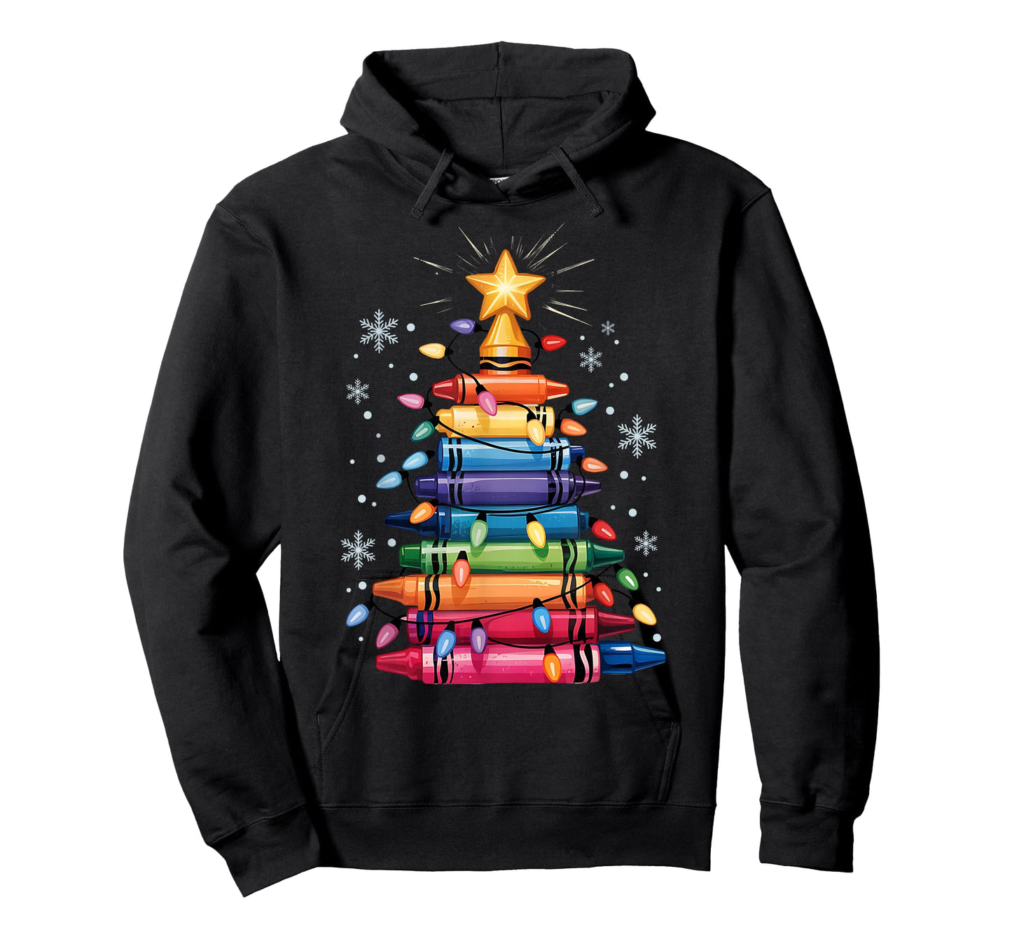 Crayon Christmas Tree Funny Merry Christmas Teacher T-Shirt