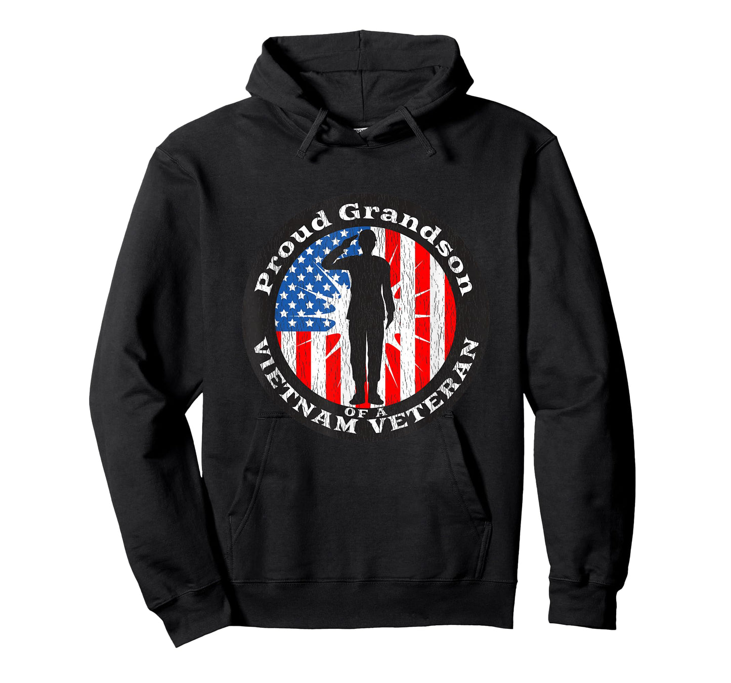 Vintage US Flag - Proud Grandson Veteran Vietnam T-Shirt