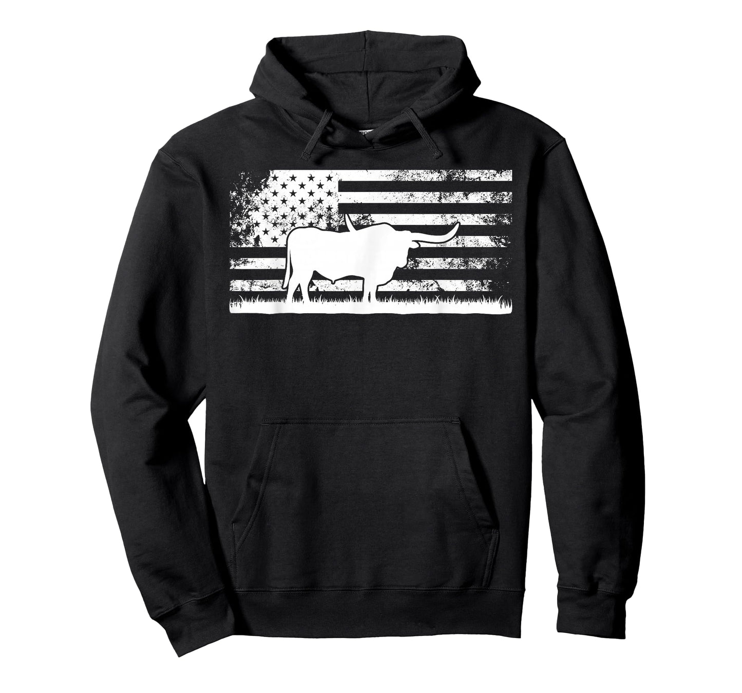 American Flag USA - Texas Longhorn Cow For Cattle Farmer T-Shirt
