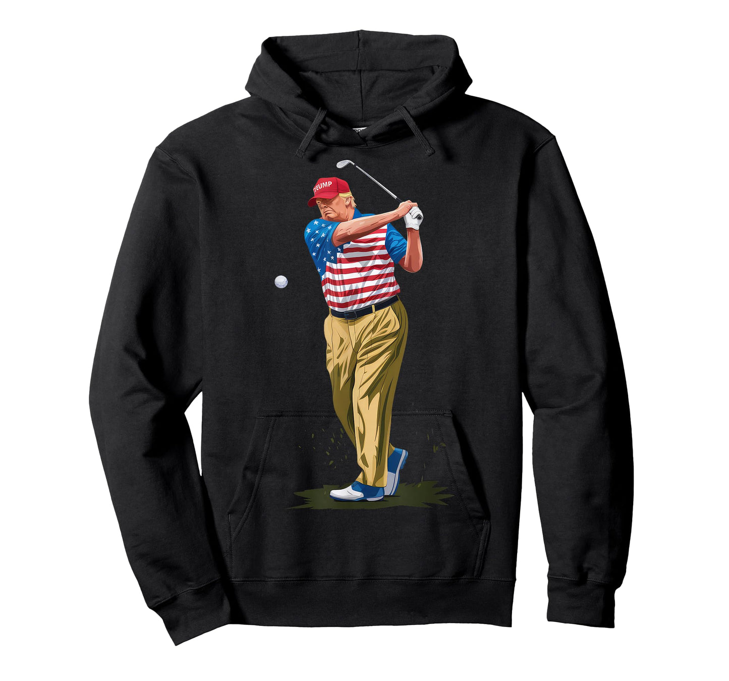 President Donald Trump 2025 Golf US American Flag T-Shirt