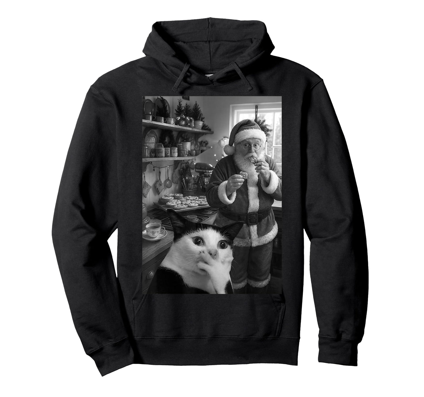 Cat Taking A Selfie Santa Christmas Xmas Pajamas Holiday T-Shirt