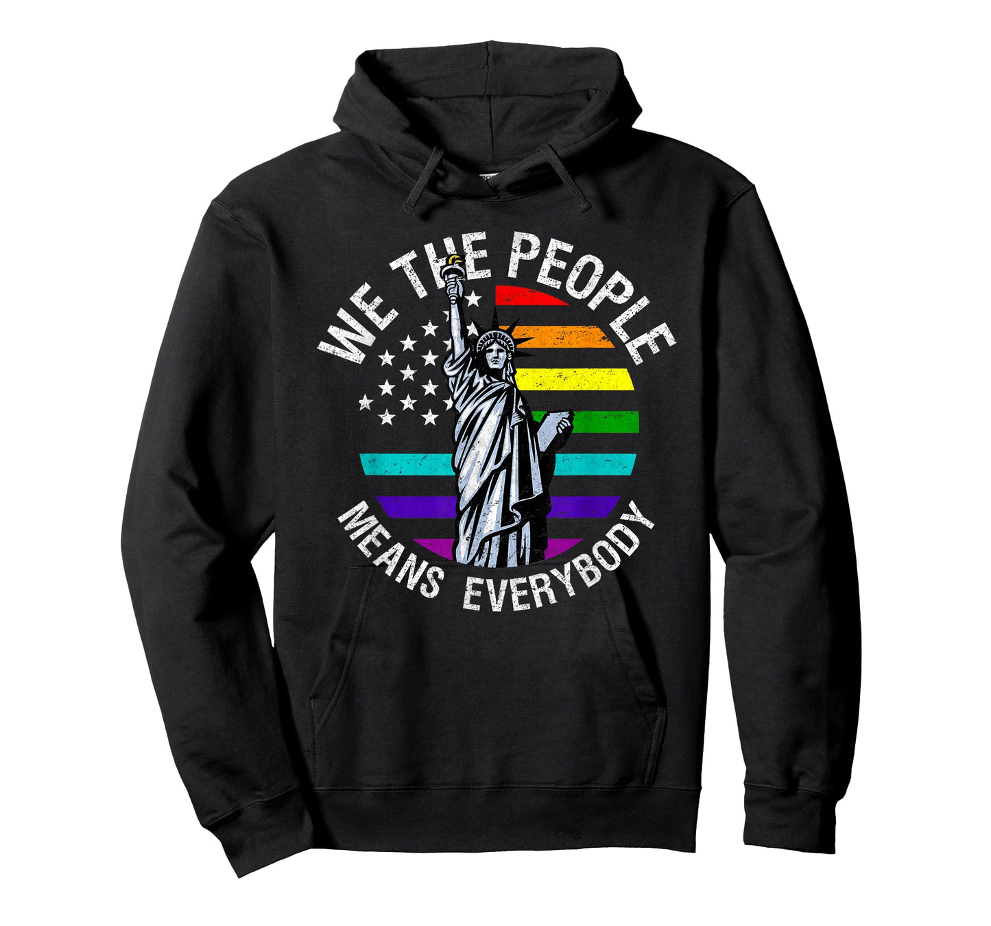We The People Means Everyone Vintage LGBT Gay Pride Flag T-Shirt