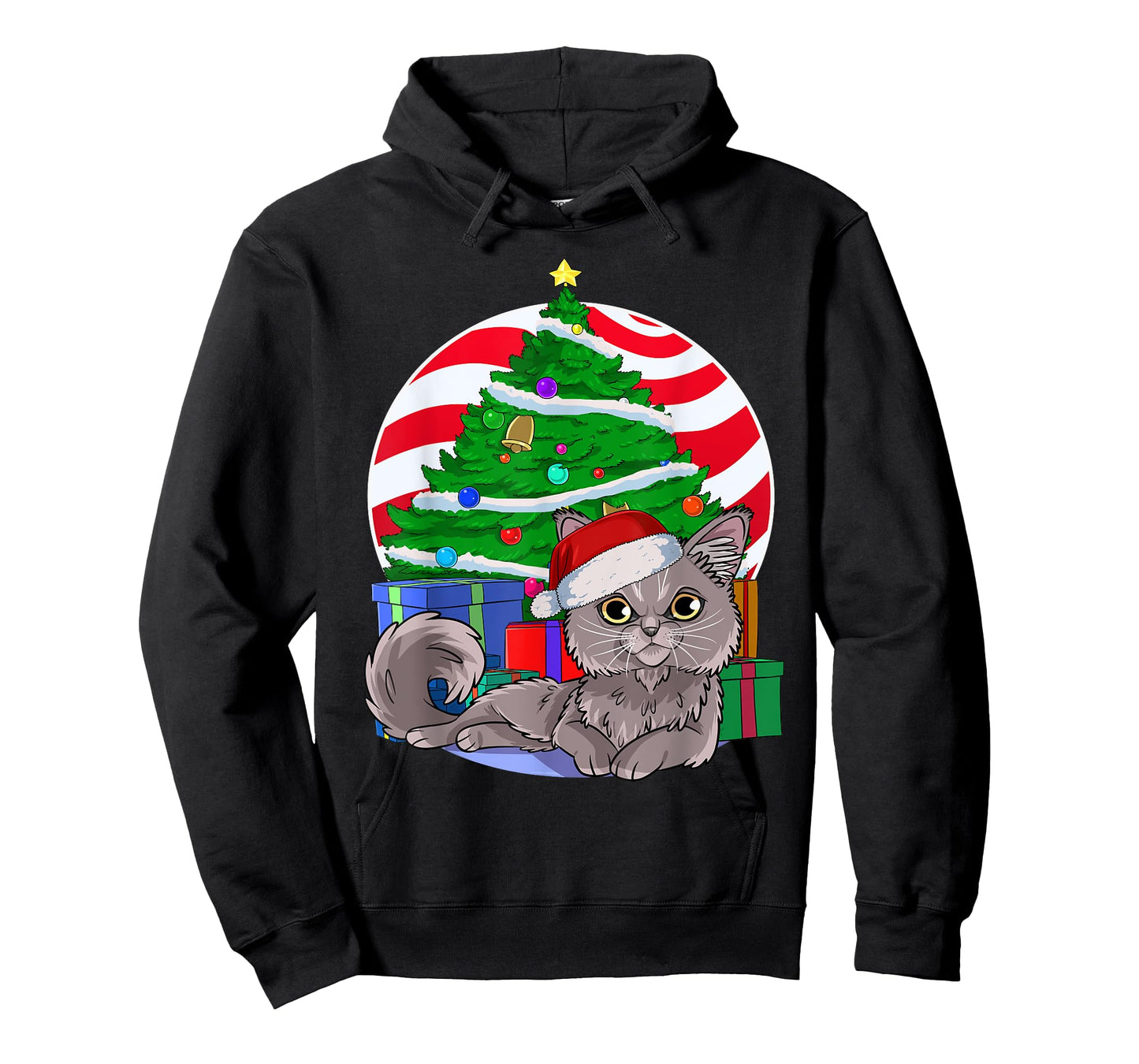 Nebelung Cat Cute Santa Christmas Tree Xmas Decor T-Shirt
