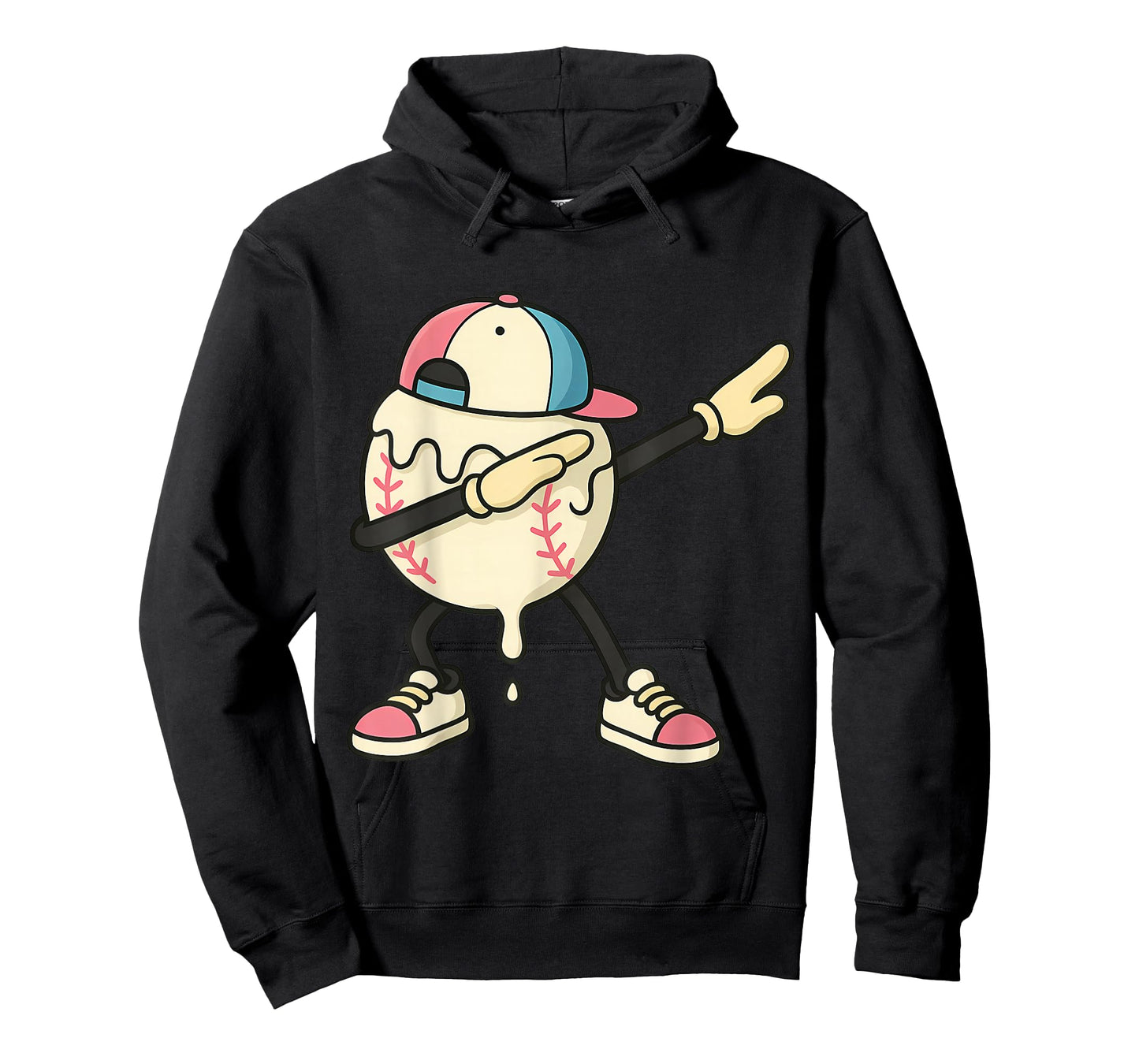 Graphic Baseball Ice Cream Drip Dabbing Baseball Drip T-Shirt