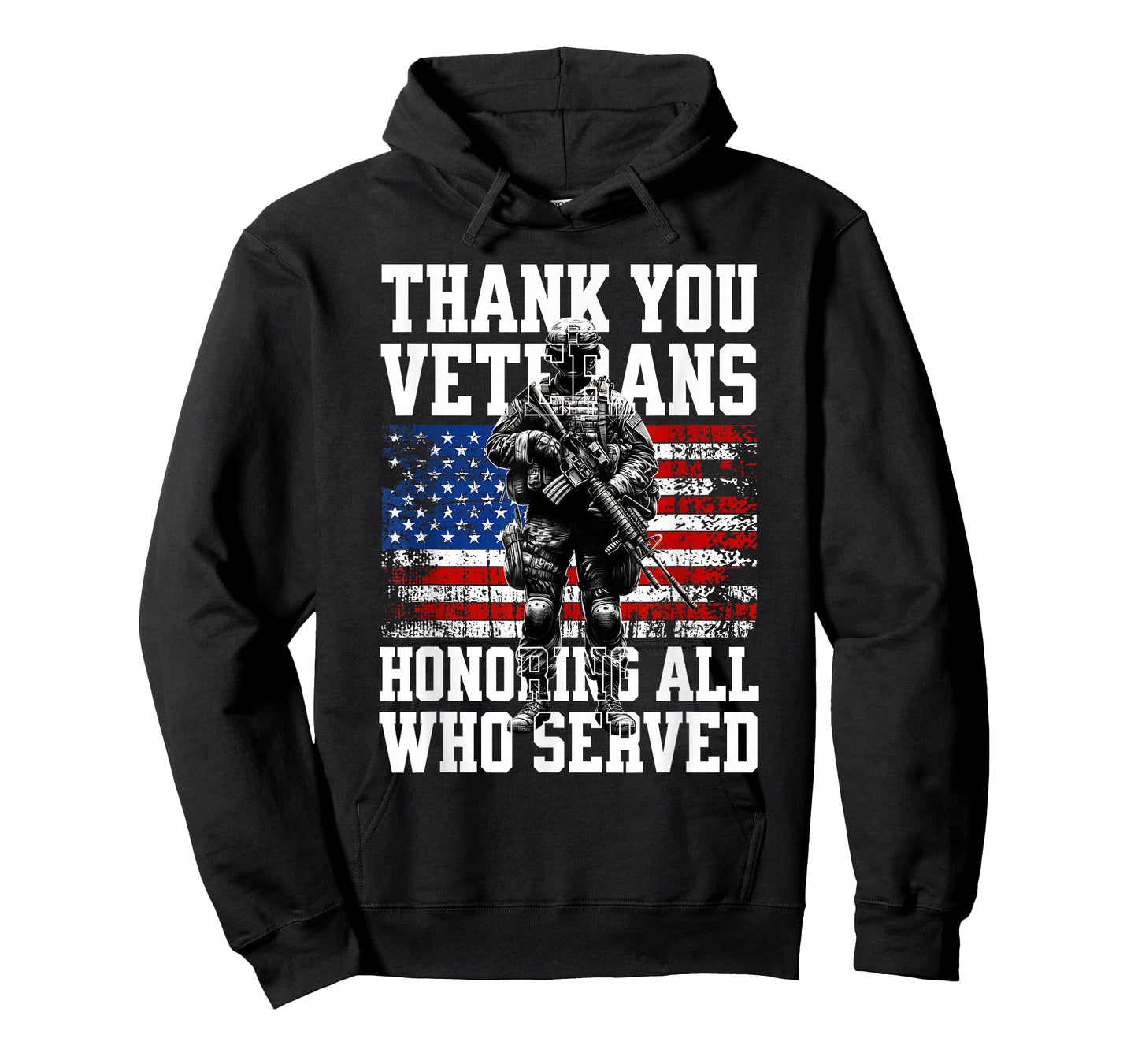 Honoring All Who Served Thank You Veterans USA American Flag T-Shirt