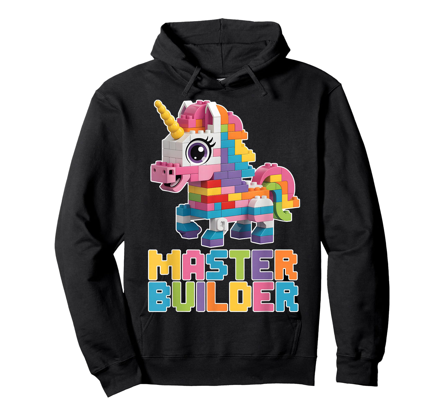 Master Builder Unicorn Blocks Bricks Building Kids Boys T-Shirt