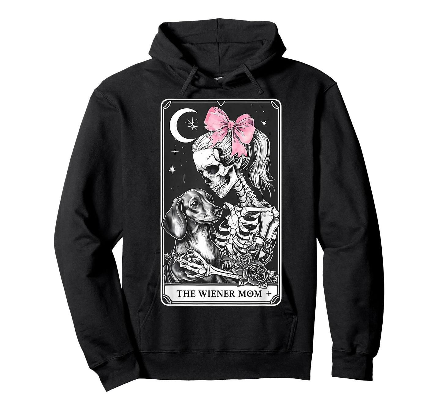 Dachshund Skeleton Tarot Card Coquette Bow Weenie Dog Mom T-Shirt