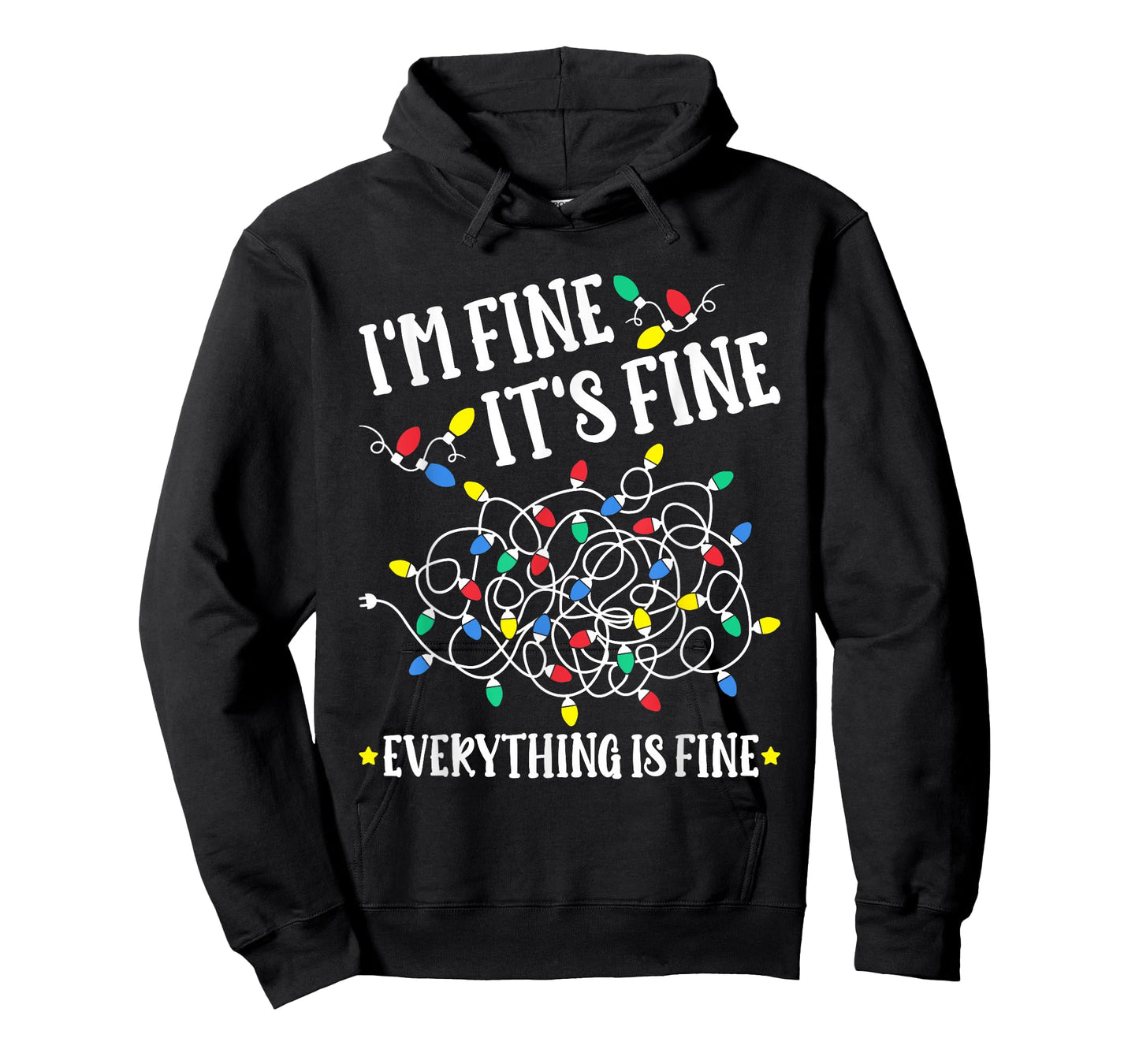 Christmas 2025 Lights I'm Fine It's Fine Everything Is Fine T-Shirt