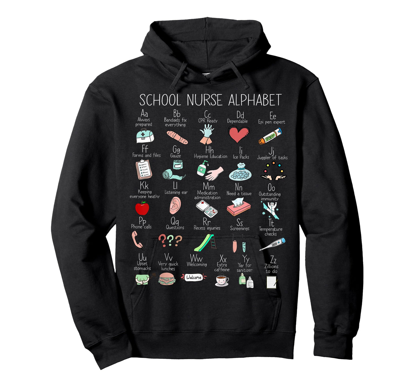 ABC School Nurse Alphabet Nurse Appreciation Nurse Educator T-Shirt