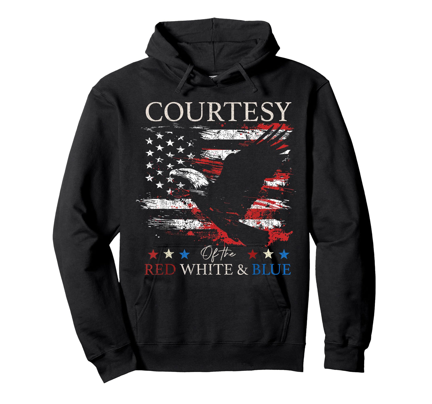 Courtesy of The Red White and Blue Vintage US Flag July 4th T-Shirt